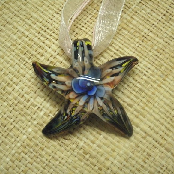 Sacred Journey Designs Jewelry - Muramo Glass Floral Starfish Pendant Necklace